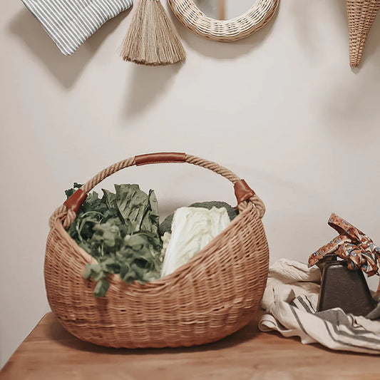 Rattan Half Moon Basket | Natural