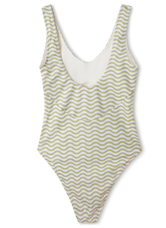 Chartreuse Wave One Piece
