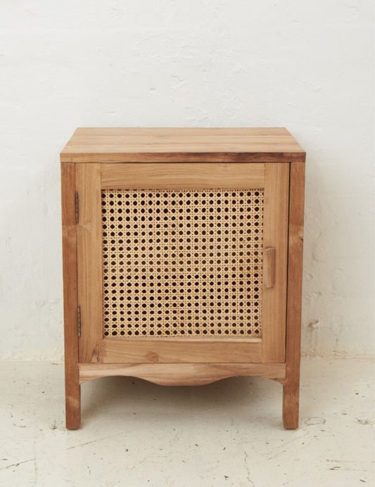 Edena Teak | Rattan Bedside Table | PICK UP INSTORE ONLY