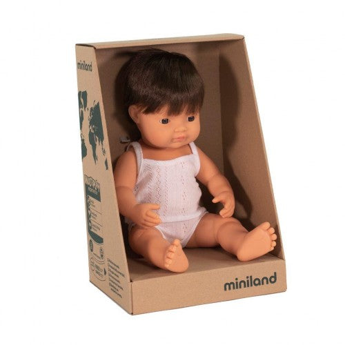 Miniland Caucasian Brunette Boy Doll | 38cm
