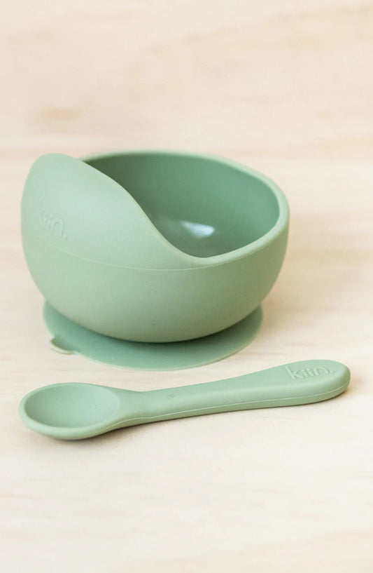 Silicone Bowl + Spoon Set | Sage