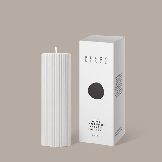 Wide Column Pillar Candle | Cream White