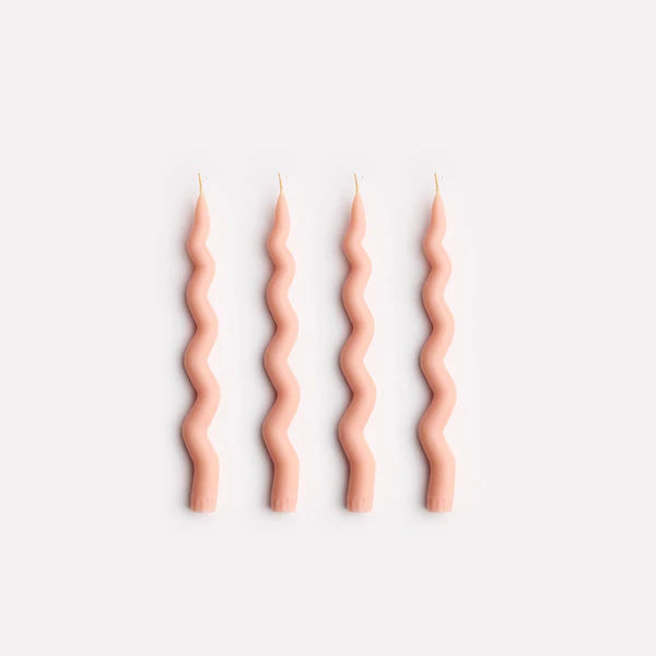 Wavy Taper Candle Set | Marshmallow
