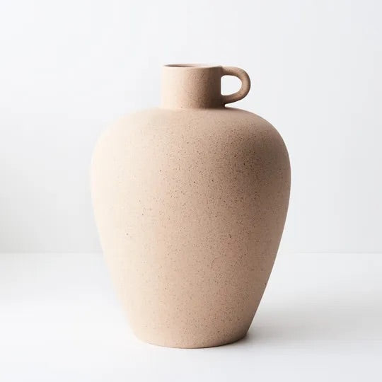 Mona Vase w/handles | Almond