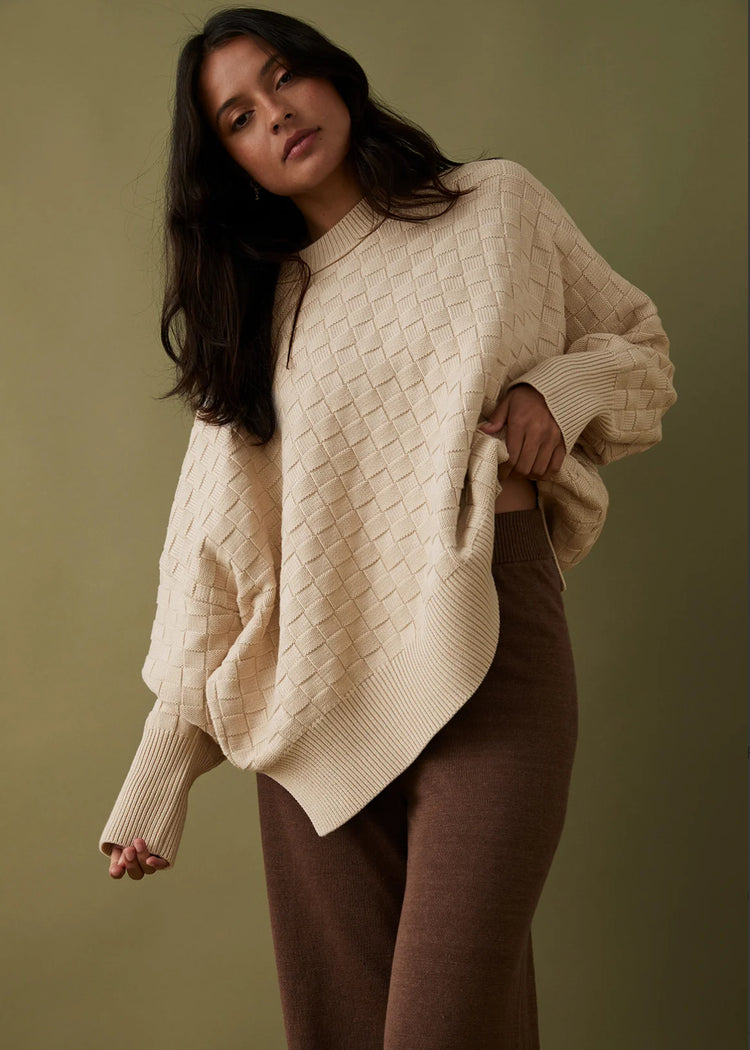 Sierra Organic Knit Sweater | Oat