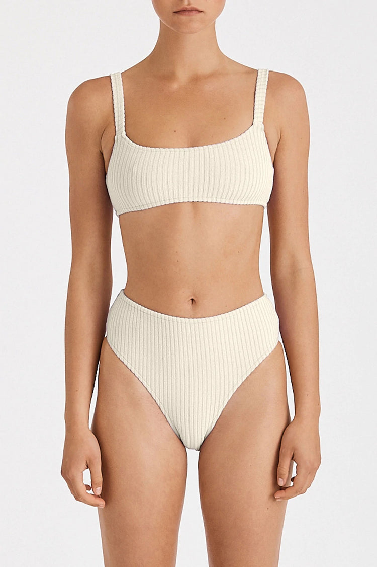 Ivory Cord Towelling Waisted Brief