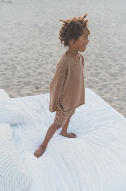 Essential Ribbed Knit Shorts | Chocolate