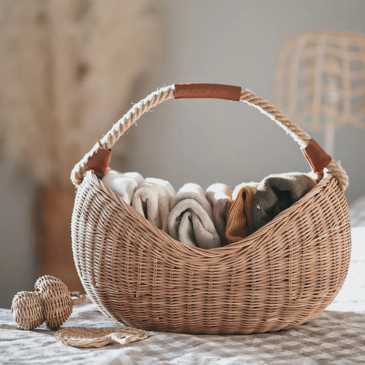 Rattan Half Moon Basket | Natural