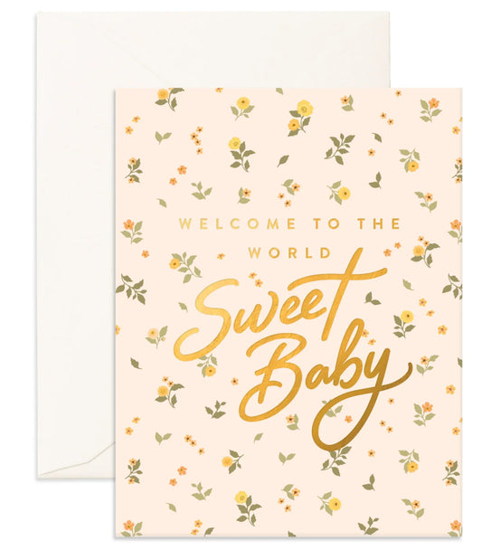 Welcome Sweet Baby Broderie Card