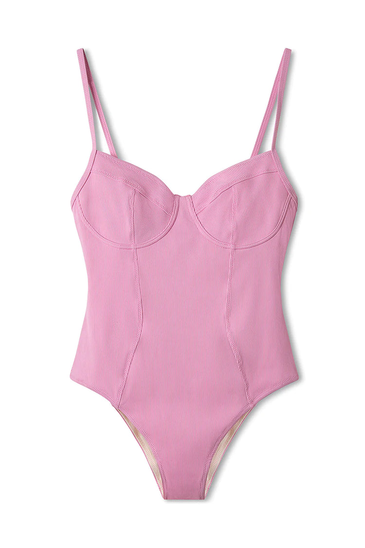 Sea Pink Ribbed One Piece