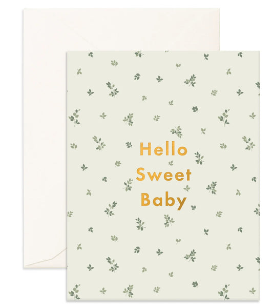 Hello Sweet Baby Broderie Card