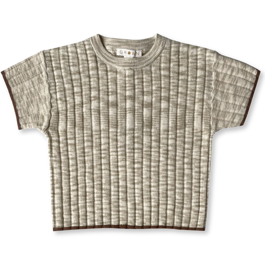 Knitted Rib Tee | Latte