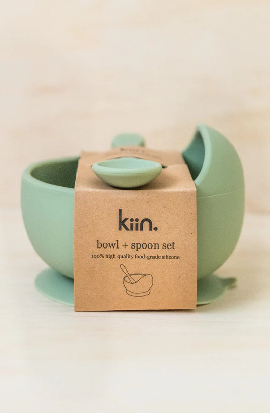 Silicone Bowl + Spoon Set | Sage
