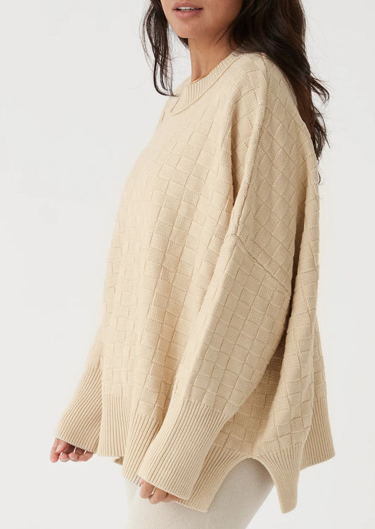 Sierra Organic Knit Sweater | Oat