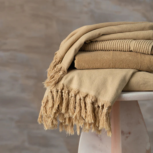 Vintage Wash Cotton Towel | Nutmeg