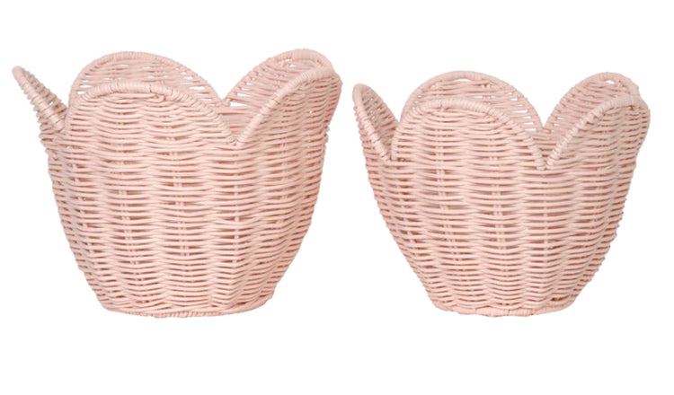 Rattan Lily Basket Set | Blush
