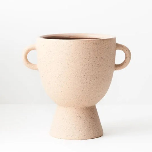 Mona Vase w/handles | Almond